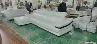 【大厂仿真皮沙发】实木框架，高回弹海绵45密度。全新包装，质量非常好，3.6米右贵妃 - 金华28生活网 jh.28life.com